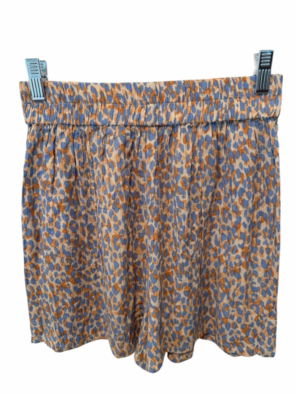 Amuse Society Blue Leopard Print Shorts Elastic Waist NWT Size S